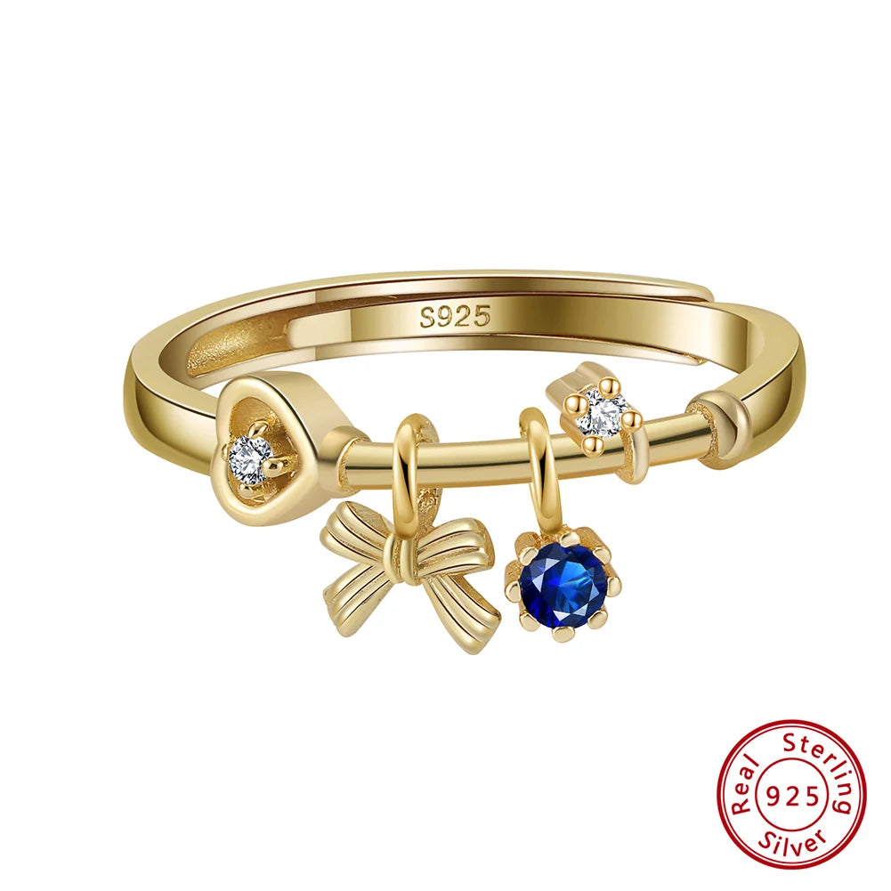 Popular Fine Jewelry Rings 925 Sterling Silver Bow Knot Flower