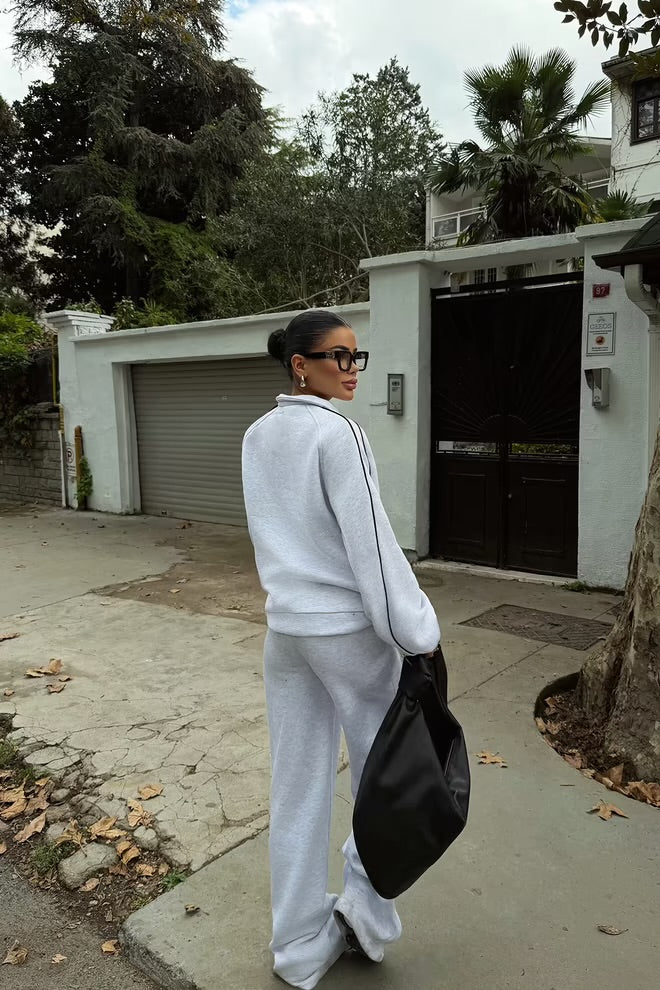 Tracksuit With Zip Up And Slant Pockets