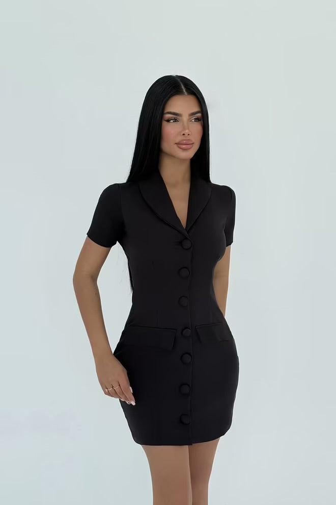 Button Detail Mini Dress