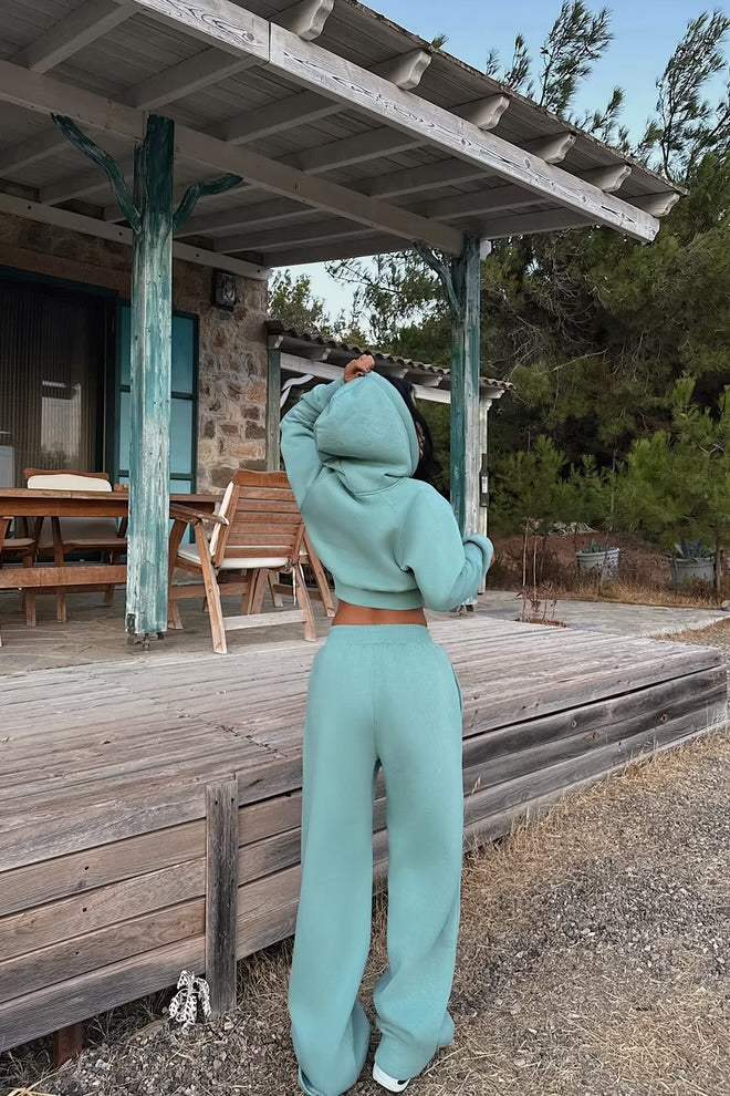 Sporty Oversized Hooded Jogger Set