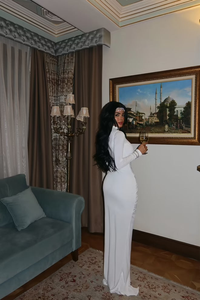 Rose Detail Long Dress