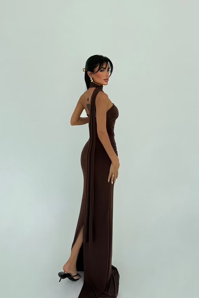 Bodycon Dress With One Shoulder Neck