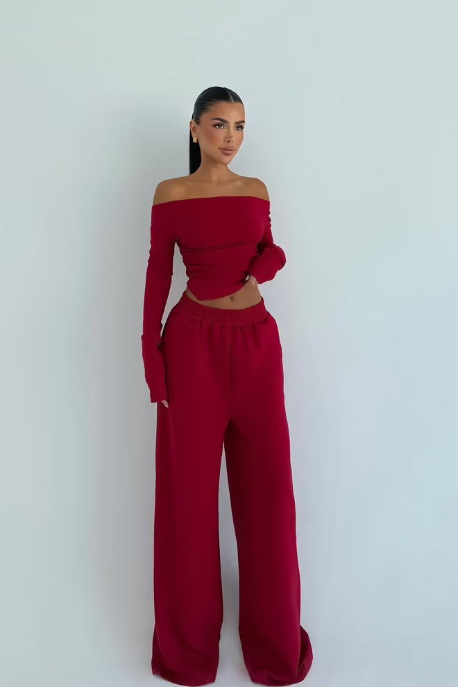 Elegant Casual Set With Palazzo Pants