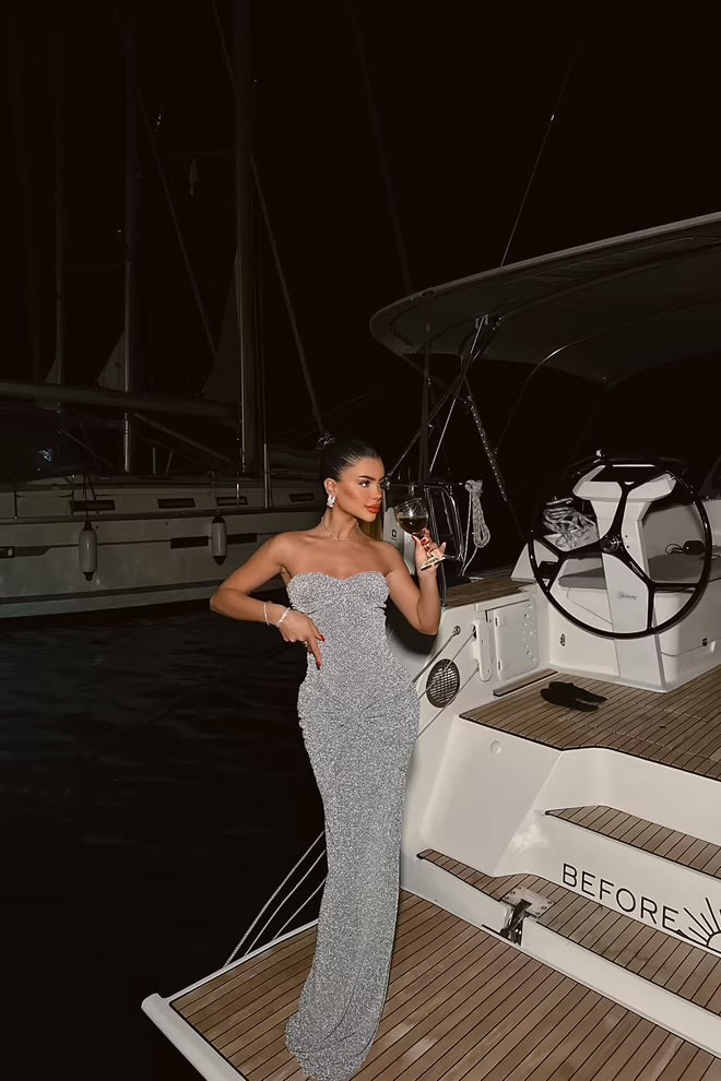 Fuchsia Strapless Sleeveless Bodycon Dress