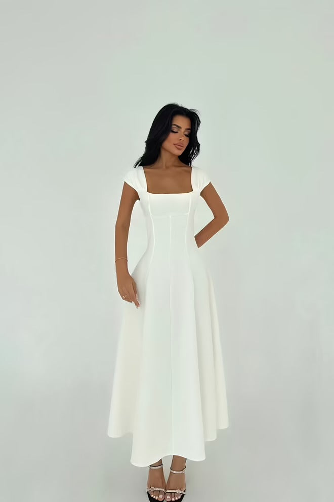 White Strap Long Dress