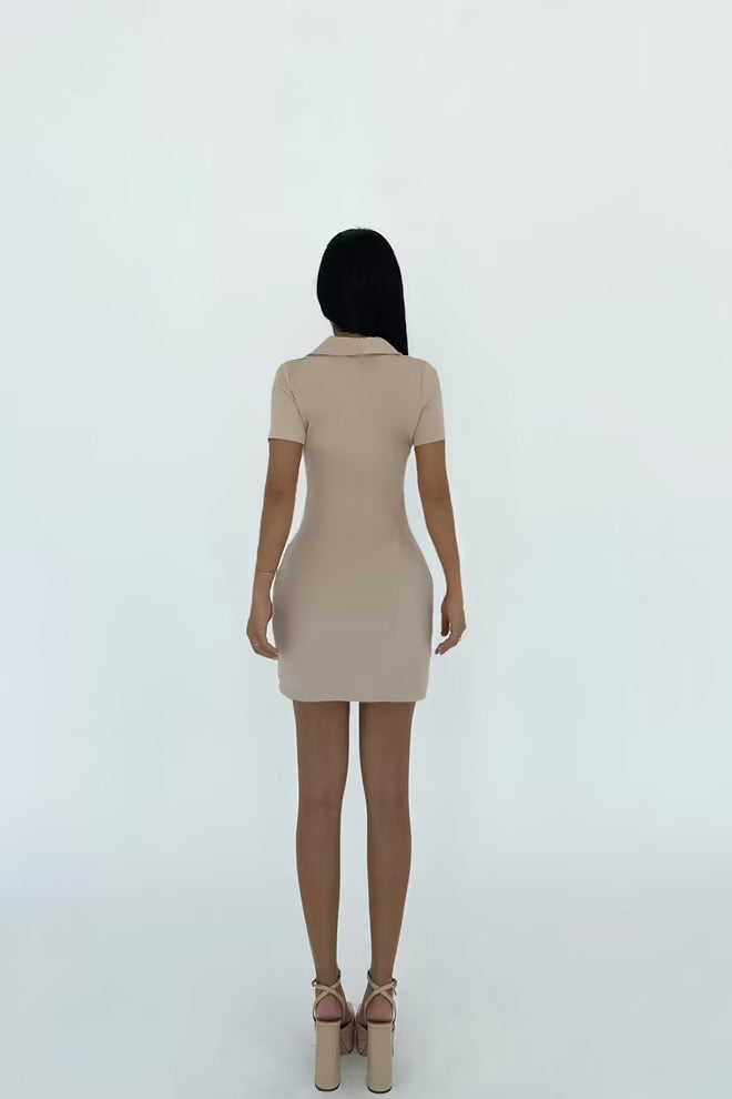 Button Detail Mini Dress