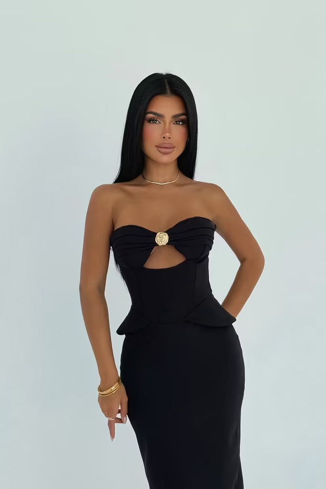 Strapless Corset Maxi Dress