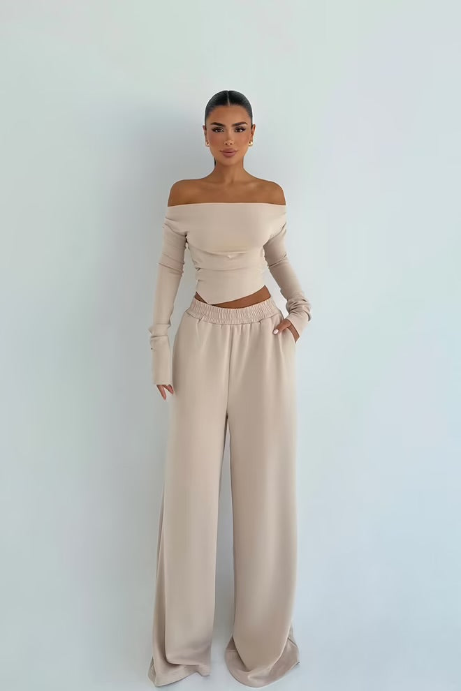 Elegant Casual Set With Palazzo Pants