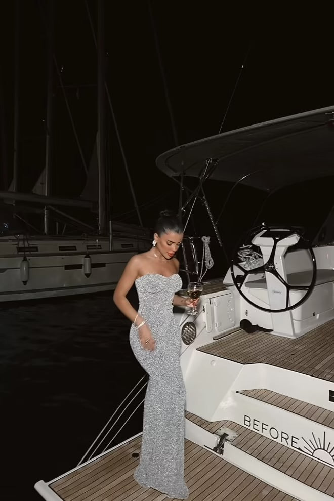 Fuchsia Strapless Sleeveless Bodycon Dress