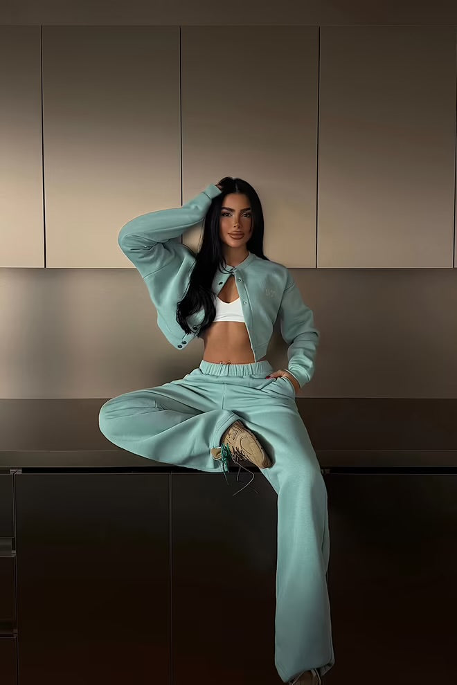 Tracksuit With Wide Leg Palazzo Pants