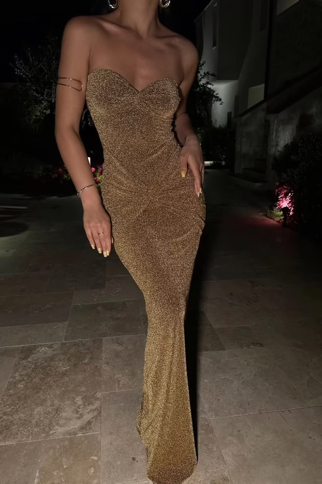 Fuchsia Strapless Sleeveless Bodycon Dress