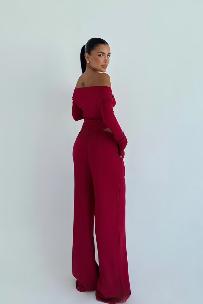 Elegant Casual Set With Palazzo Pants