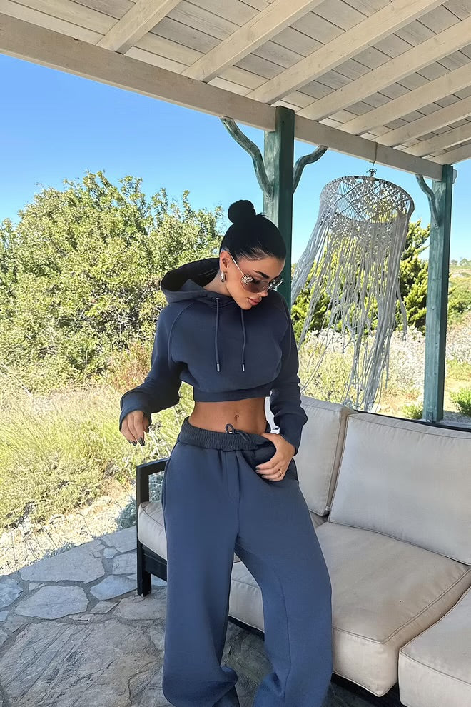 Sporty Oversized Hooded Jogger Set