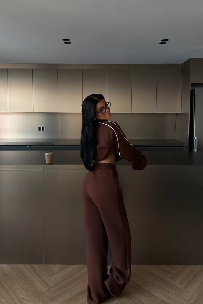 Tracksuit With Zip Up And Slant Pockets