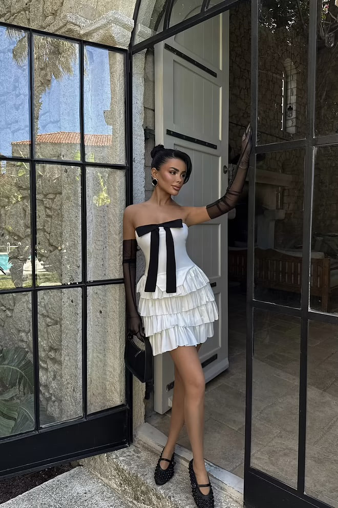 Strapless Dress With Gloves