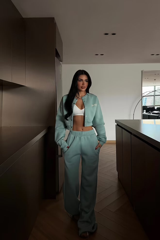 Tracksuit With Wide Leg Palazzo Pants