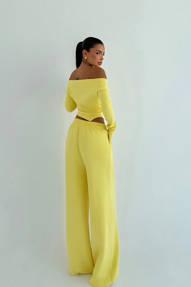 Elegant Casual Set With Palazzo Pants