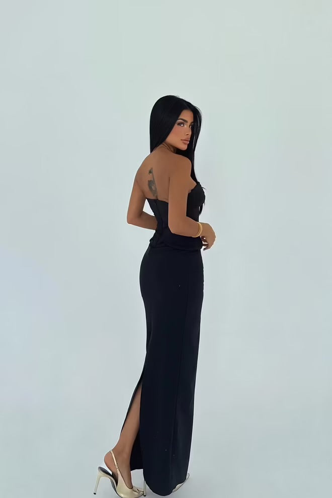 Strapless Corset Maxi Dress