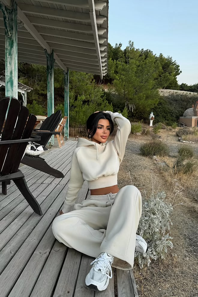 Sporty Oversized Hooded Jogger Set