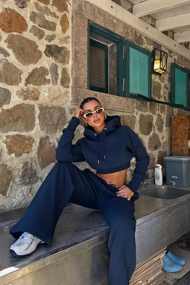 Sporty Oversized Hooded Jogger Set