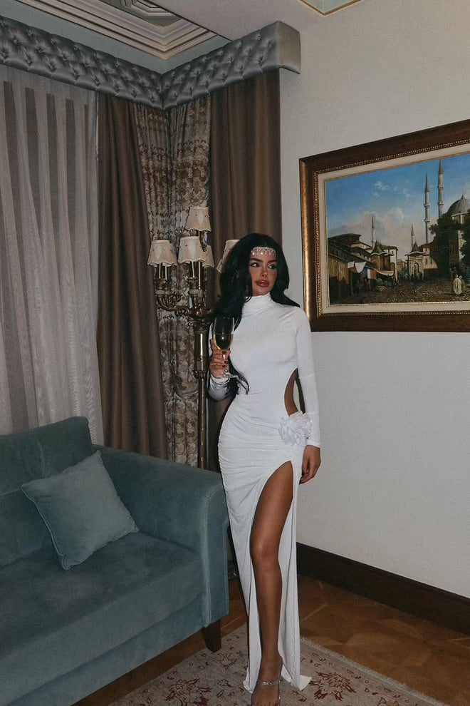 Rose Detail Long Dress