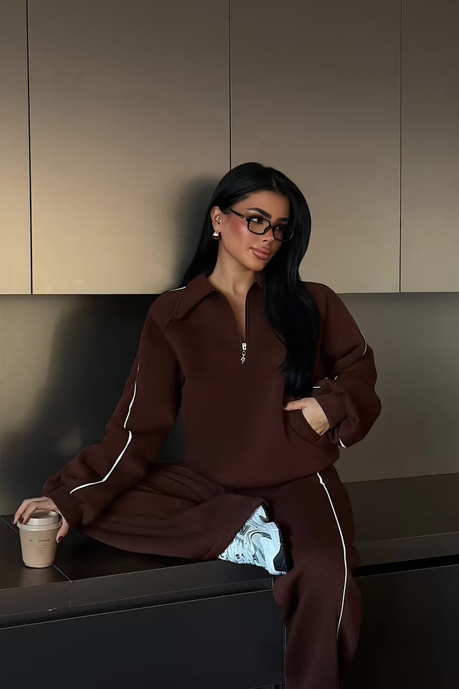 Tracksuit With Zip Up And Slant Pockets