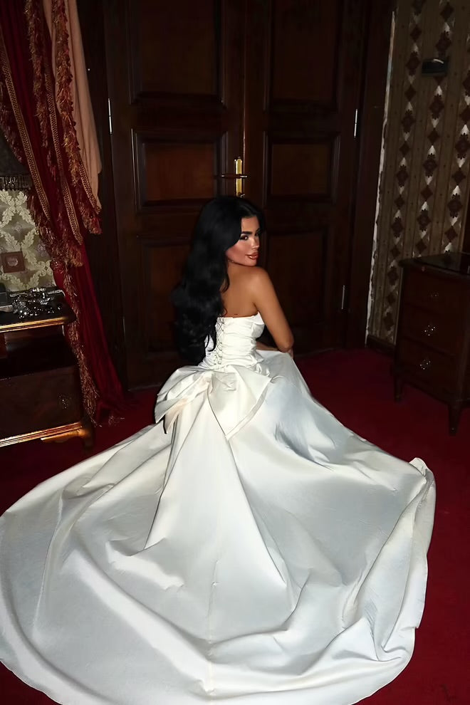 Elegant Formal Glam Blazer Dress Strapless Floor Length Cap Sleeve