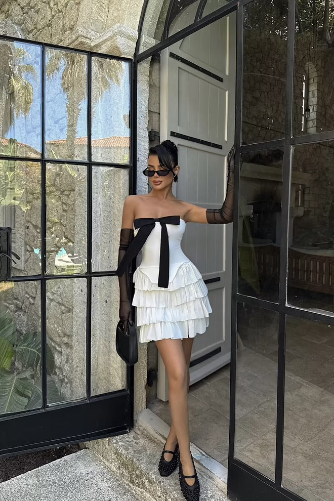 Strapless Dress With Gloves