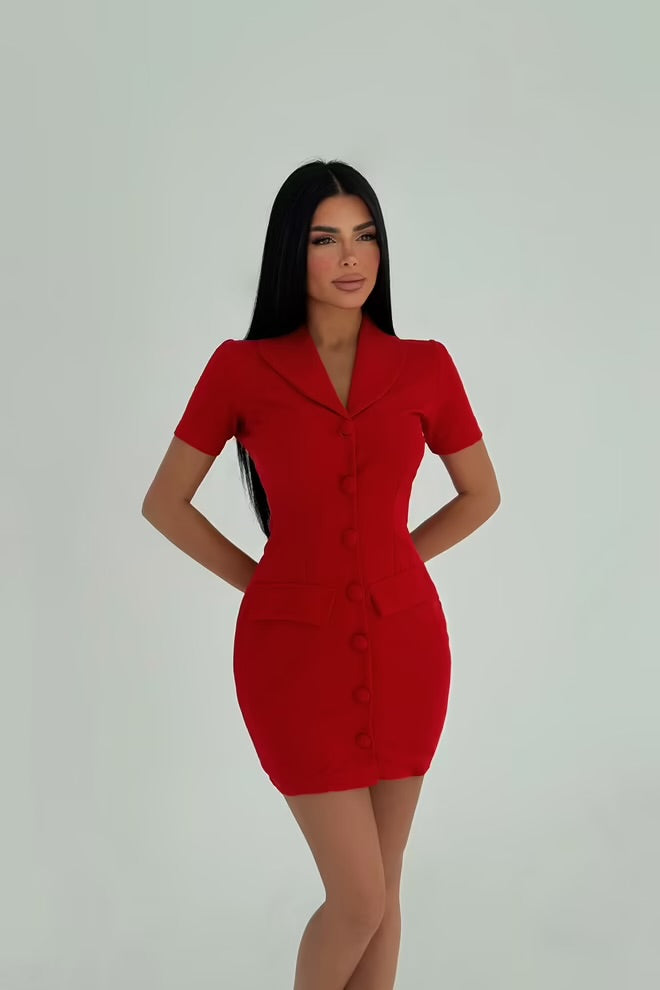 Button Detail Mini Dress