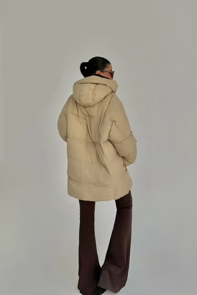 Puffer Jacket With Hooded Collar