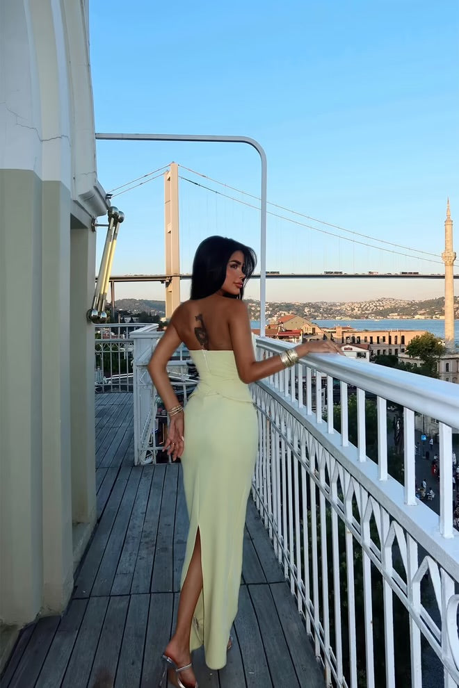 Strapless Corset Maxi Dress