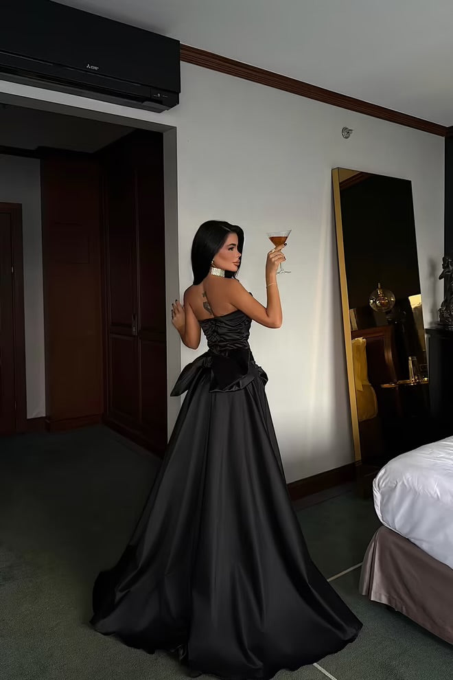 Elegant Formal Glam Blazer Dress Strapless Floor Length Cap Sleeve