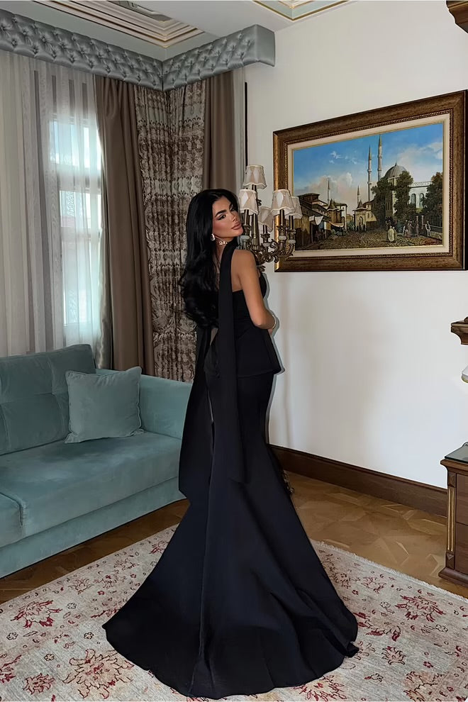 Elegant Sheath Dress Strapless Floor Length