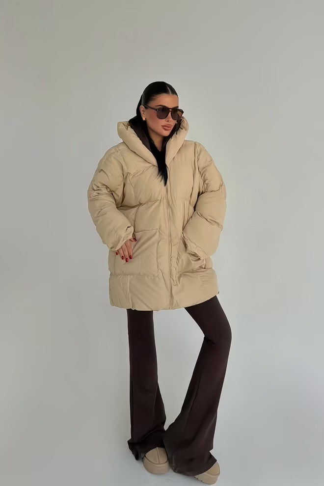 Puffer Jacket With Hooded Collar