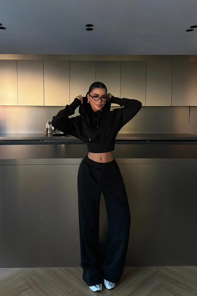 Sporty Oversized Hooded Jogger Set