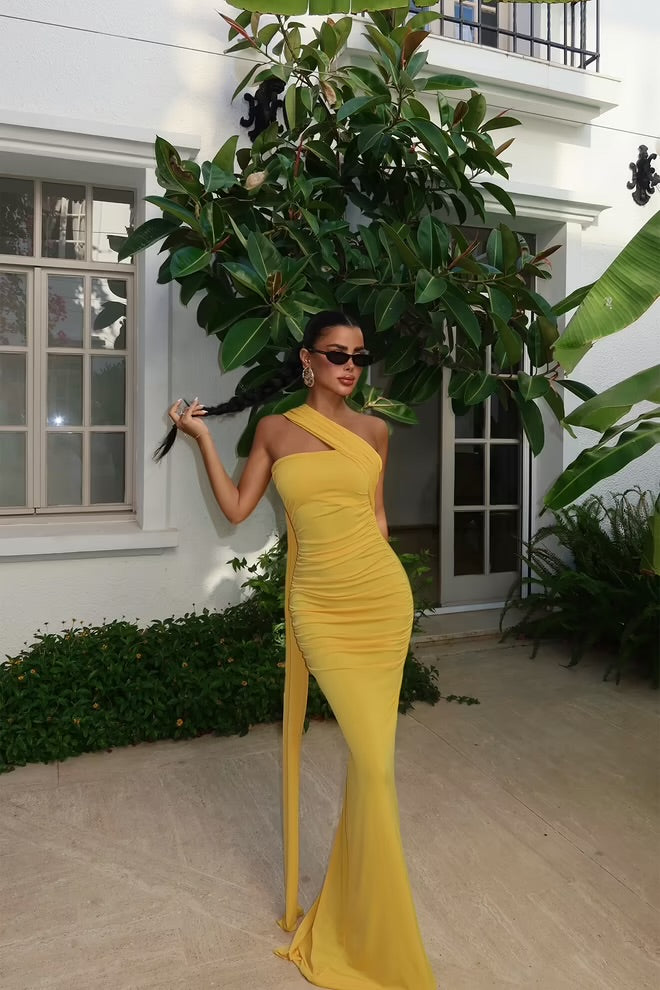 Bodycon Dress With One Shoulder Neck