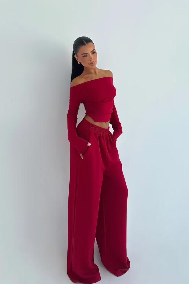 Elegant Casual Set With Palazzo Pants
