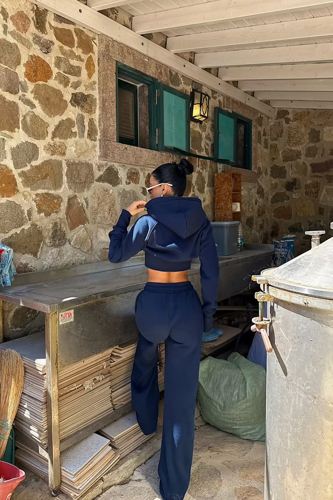 Sporty Oversized Hooded Jogger Set