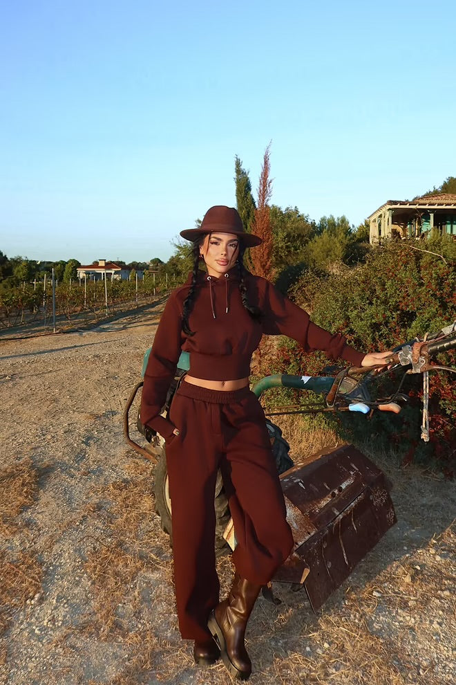 Sporty Oversized Hooded Jogger Set