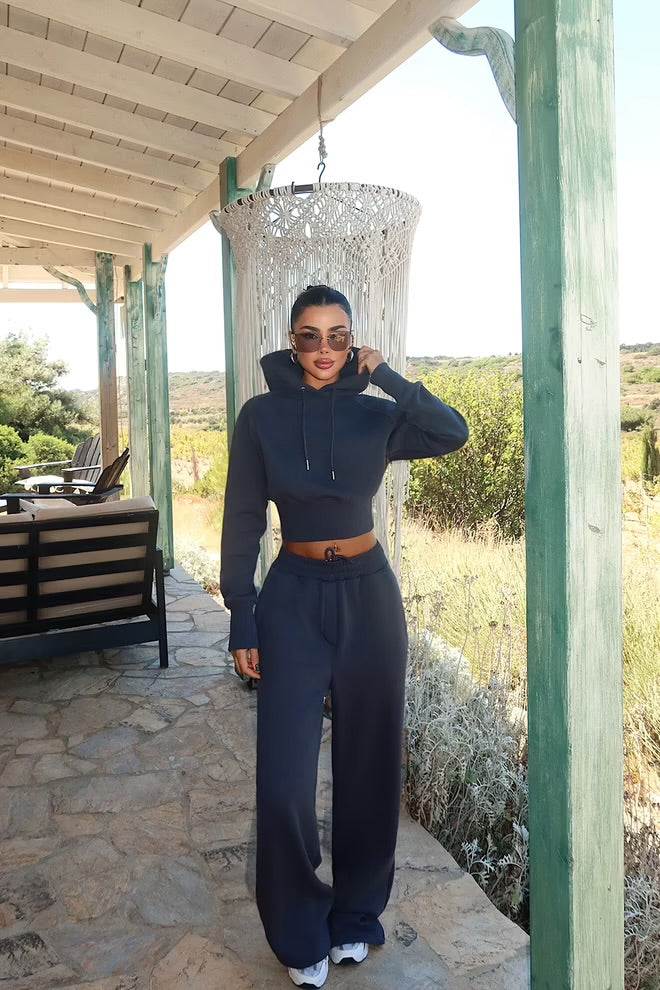 Sporty Oversized Hooded Jogger Set