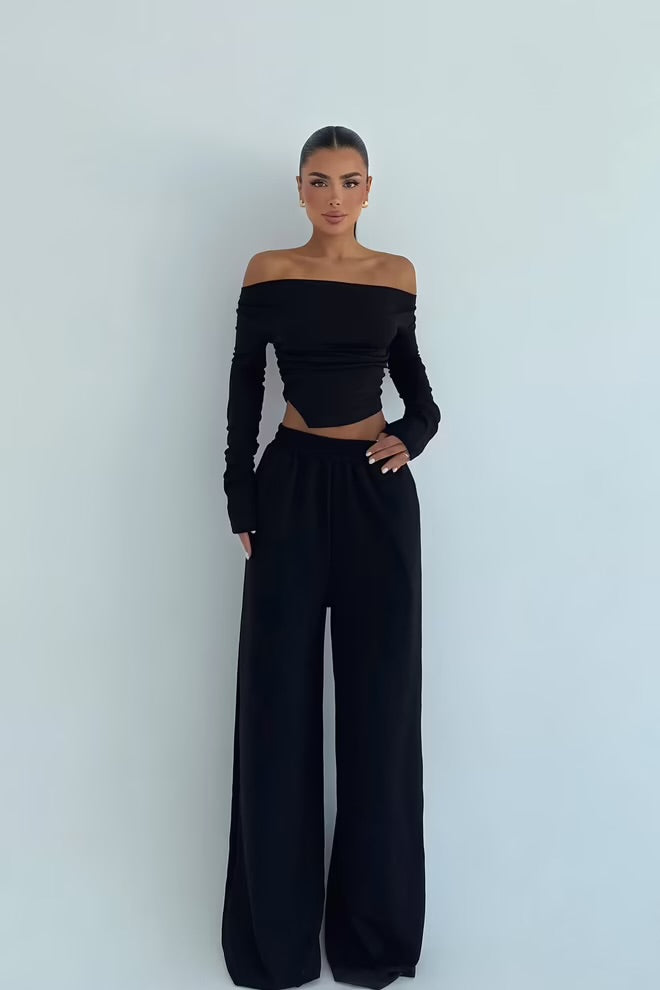 Elegant Casual Set With Palazzo Pants
