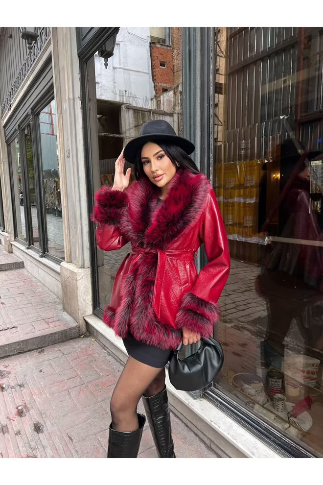 Elegant Wrapover Coat With Notched Collar