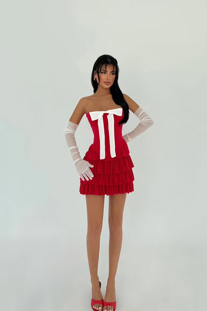 Strapless Dress With Gloves