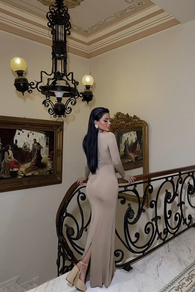 Window Detail Long Dress