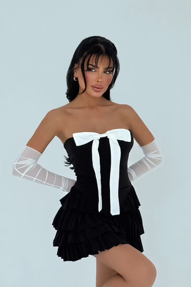 Strapless Dress With Gloves