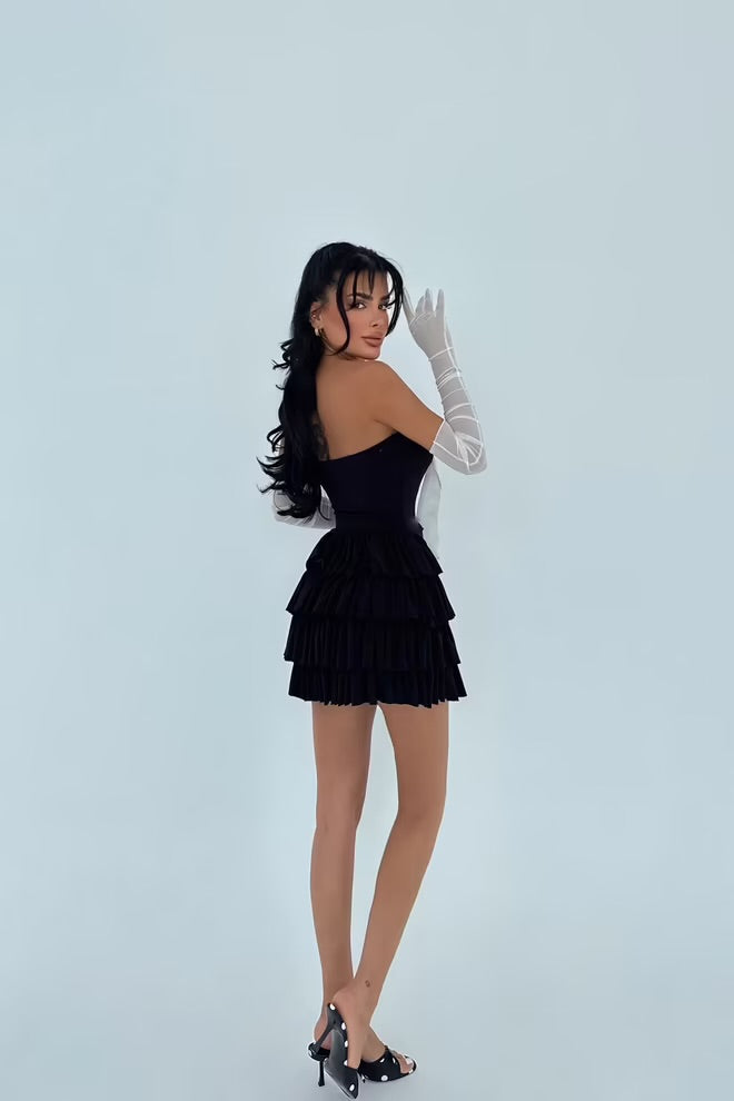 Strapless Dress With Gloves