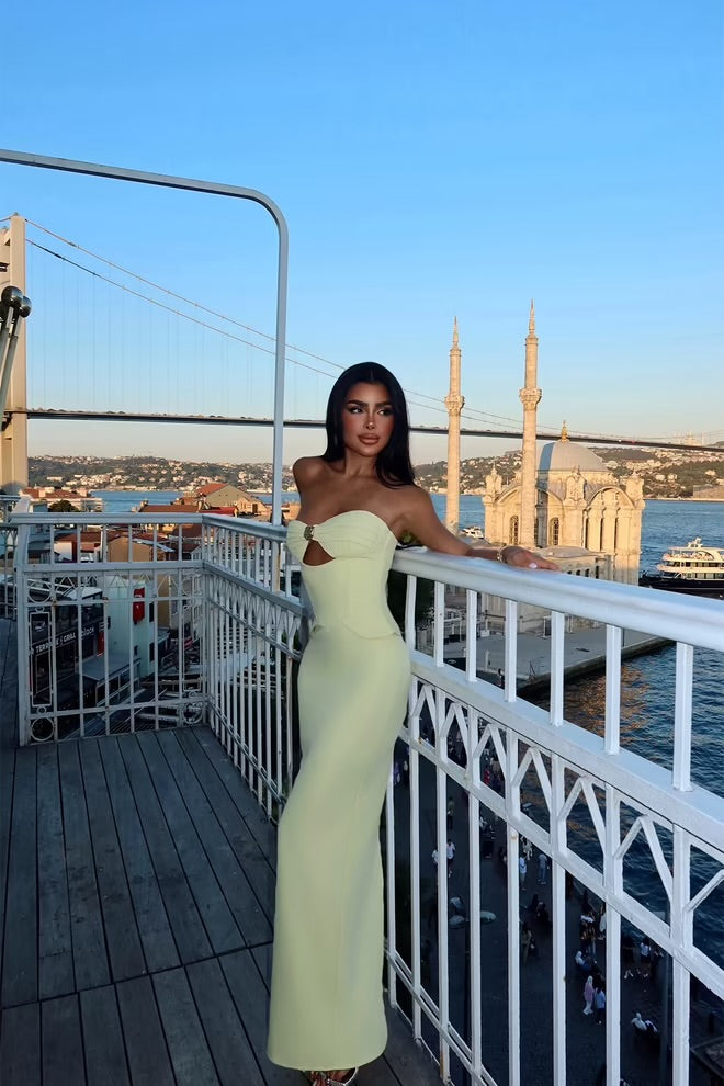 Strapless Corset Maxi Dress