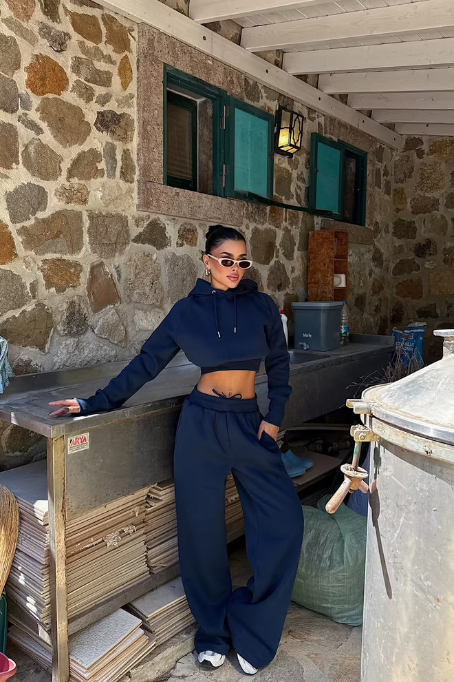 Sporty Oversized Hooded Jogger Set