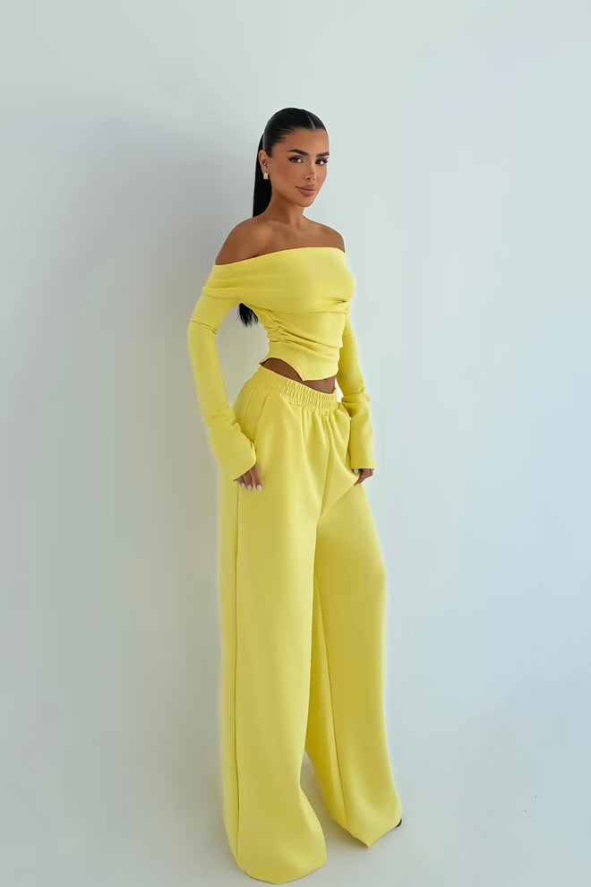 Elegant Casual Set With Palazzo Pants