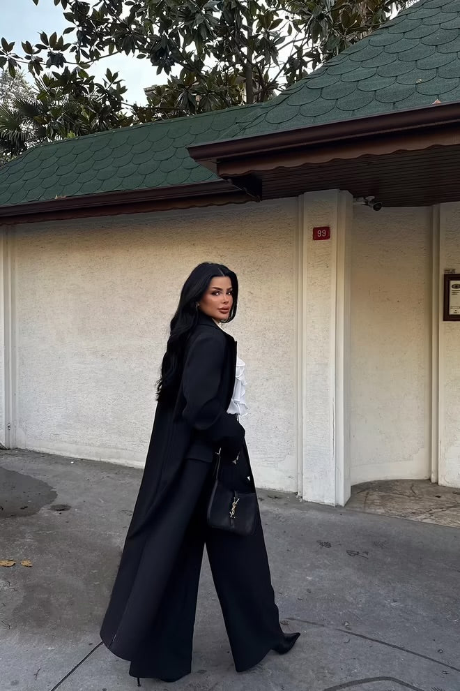 Front Buttoned Pocket Detail Coat